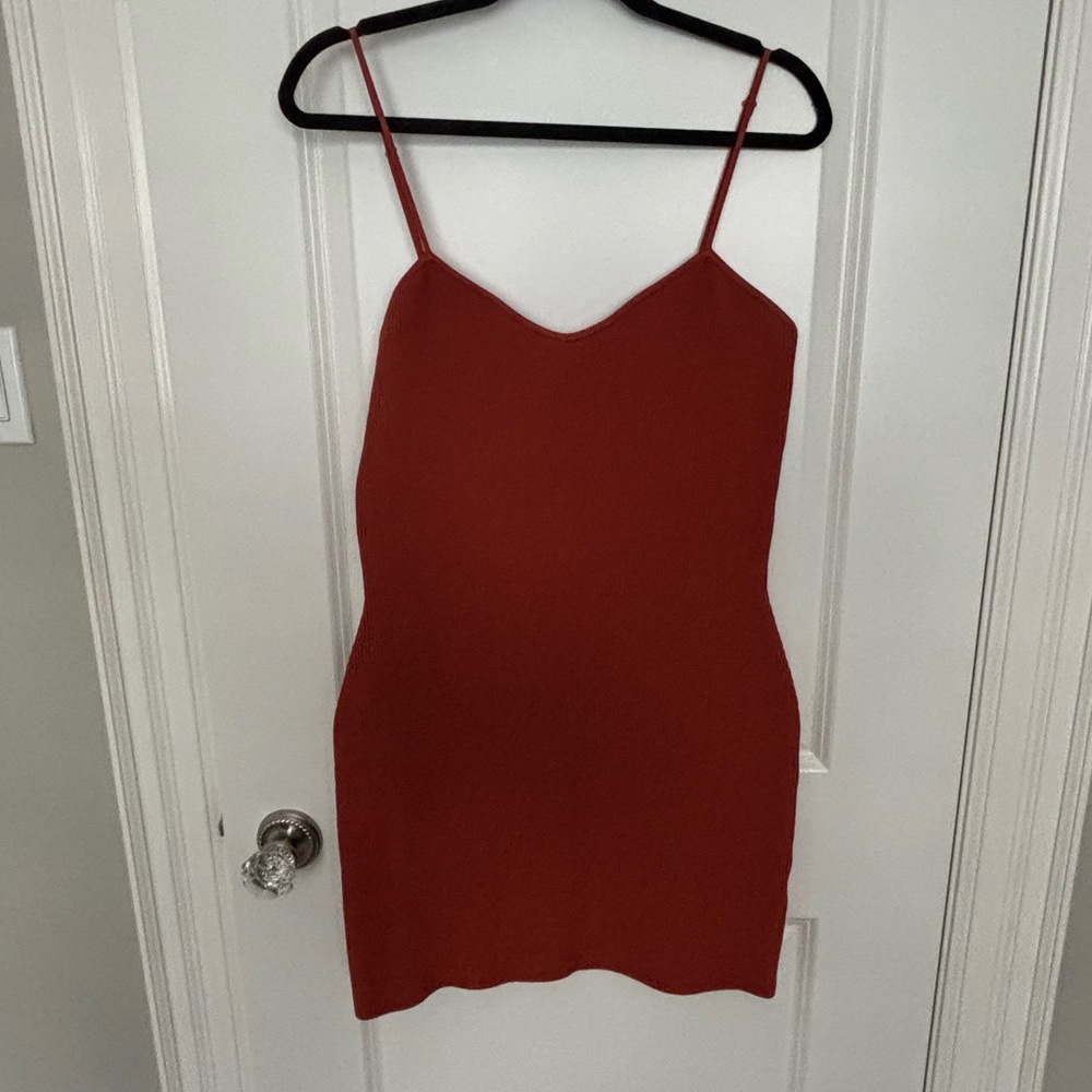 Aritzia Sculpt Knit Dress Rust - XL